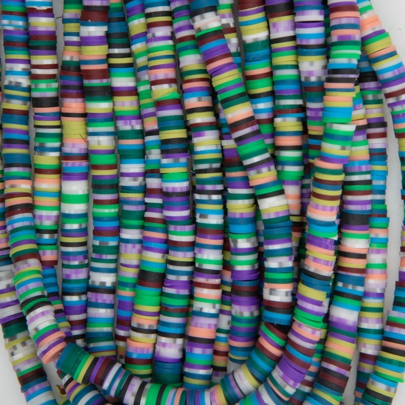 Katsuki beads / Stripes / Beijing / 6mm discs / 40cm rope / MOKA06253A