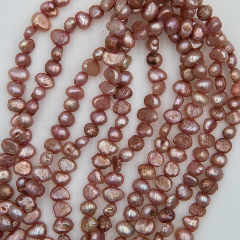 Dyed pearls / brown / rope 35cm / irregular / 6-7mm PASW269