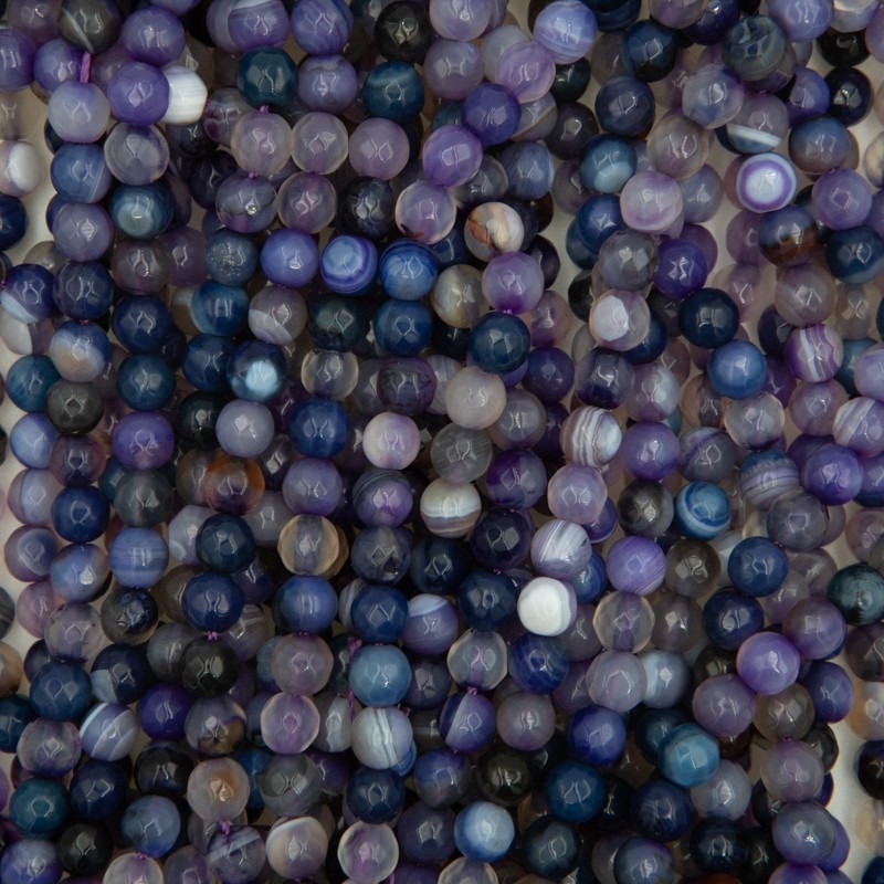 Lavender-blue agate / faceted beads 6mm 63pcs / rope KAAGFS0602