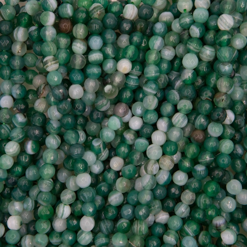 Green agate / faceted beads 6mm 63pcs / rope KAAGFS0609