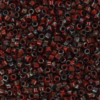 Miyuki Delica 11/0 beads opaque picasso red 5g / MIDE11-2263