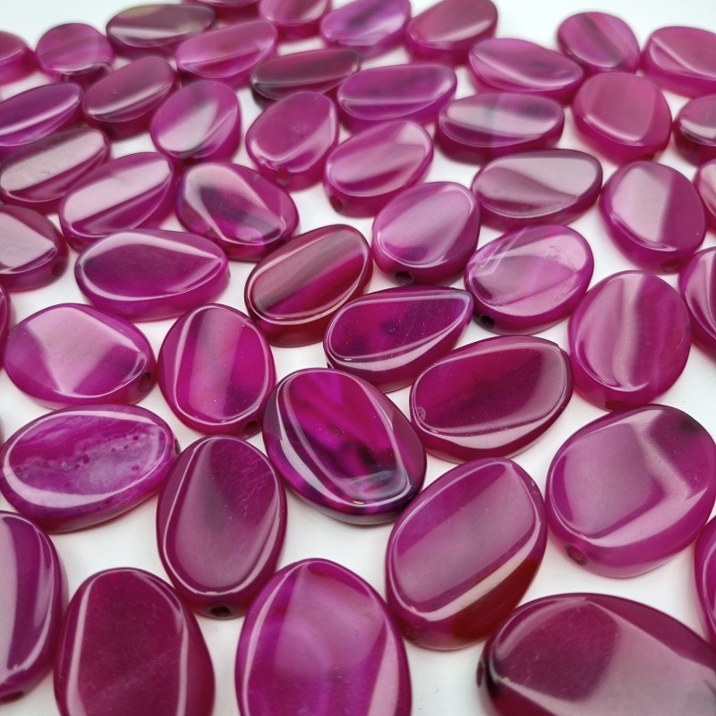 Pink agate / irregular oval beads 19x27mm 1pc KAAGOW2502