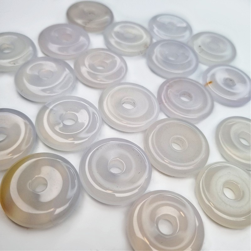 Milk white agate / beads discs about 25mm 1pc KAAGD2504