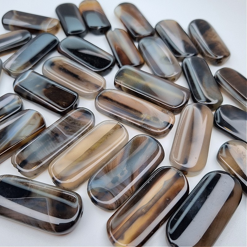 Brown agate / rectangular beads about 40x17mm 1pc KAAGPR4008