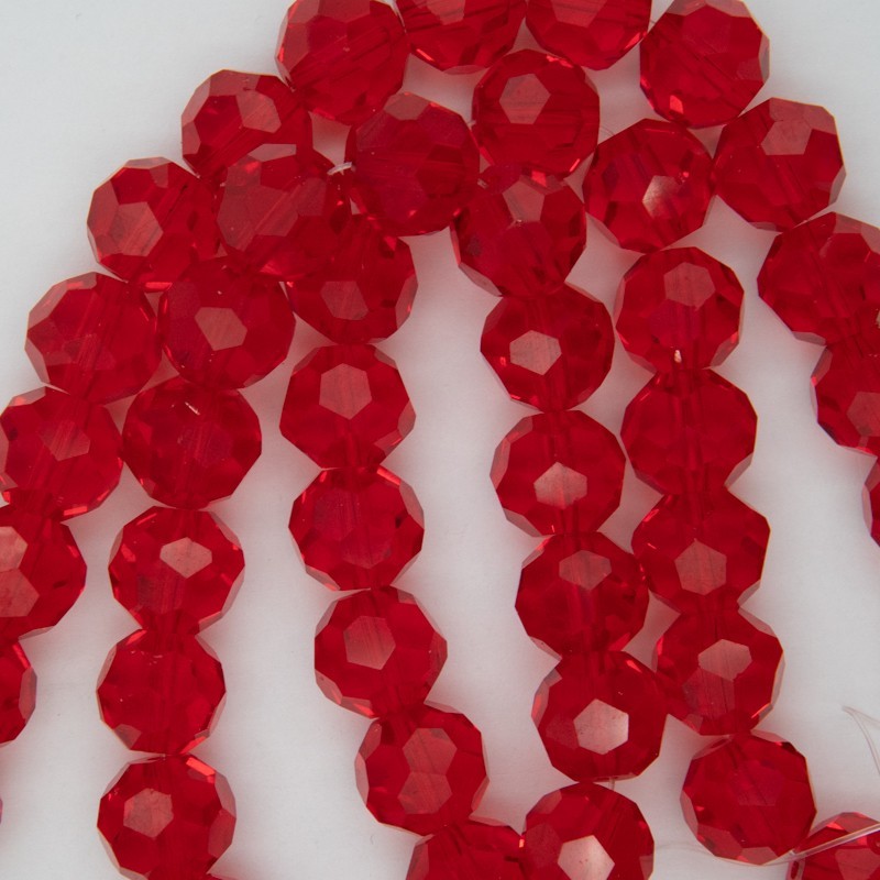 Koraliki kryształki kulki 12mm/ czerwony 50szt SZKRKU12027