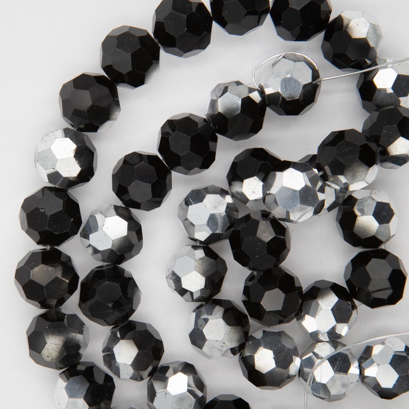 12mm black and silver crystal beads SZKRKU12104