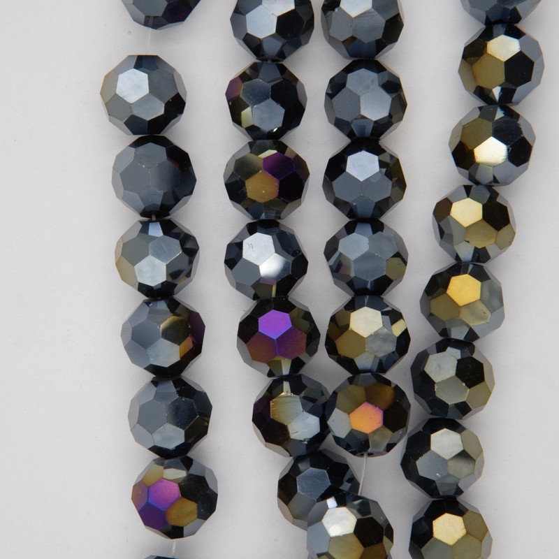 Crystal beads 12mm black AB 50pcs SZKRKU12002AB