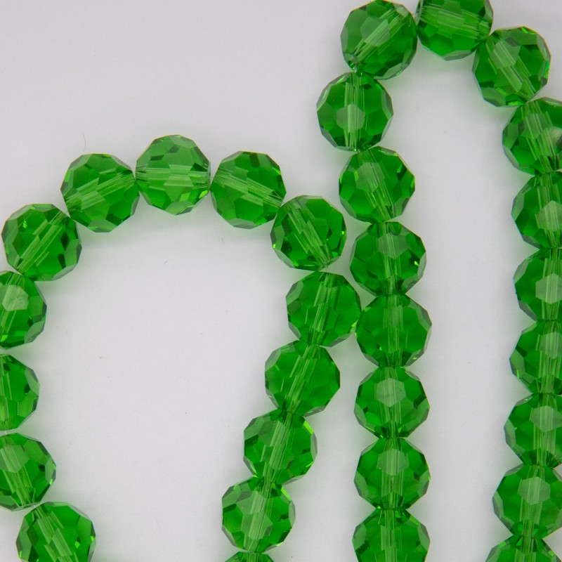 Crystal glass beads 12mm green 50pcs SZKRKU12011