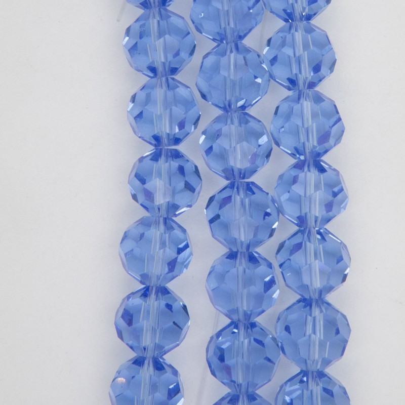Koraliki kryształki kulki 12mm błękitny 50szt SZKRKU12008