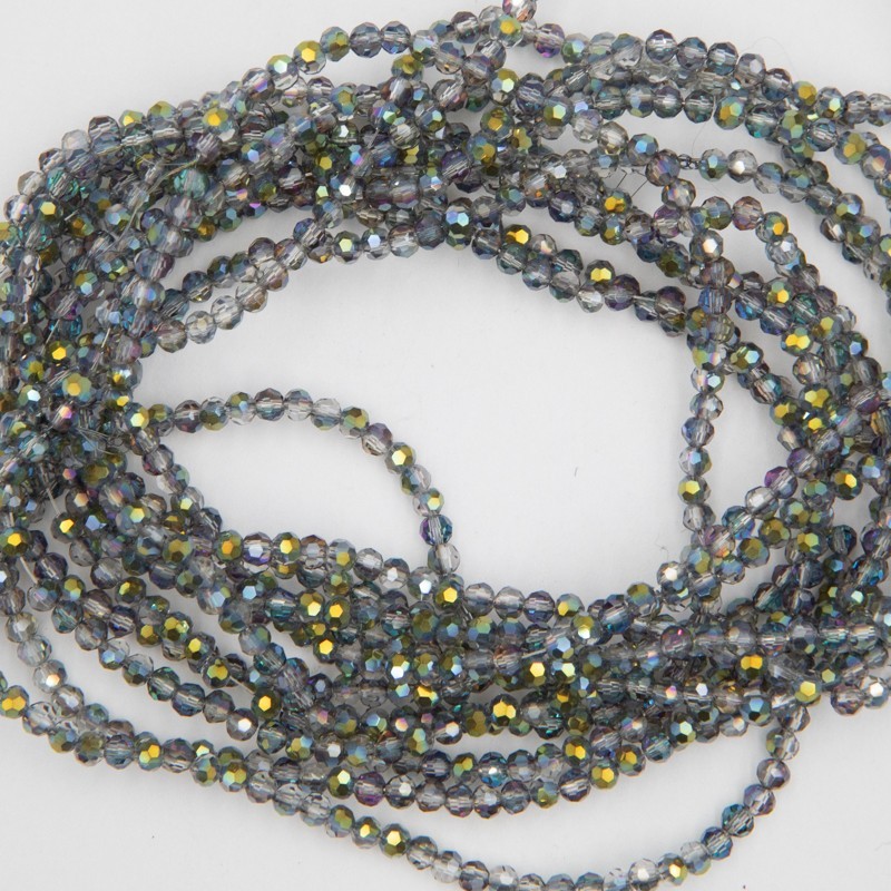 Crystal beads 2mm transparent gray-gold 170pcs SZKRKU02118