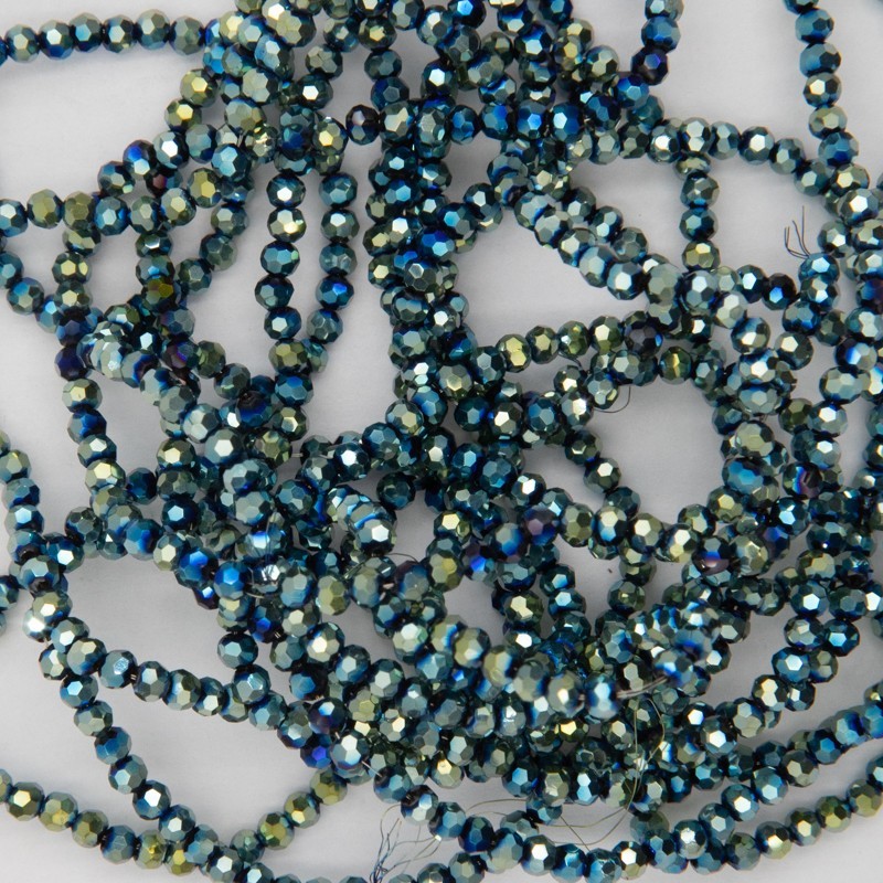 2mm sage / cobalt crystal beads SZKRKU02130