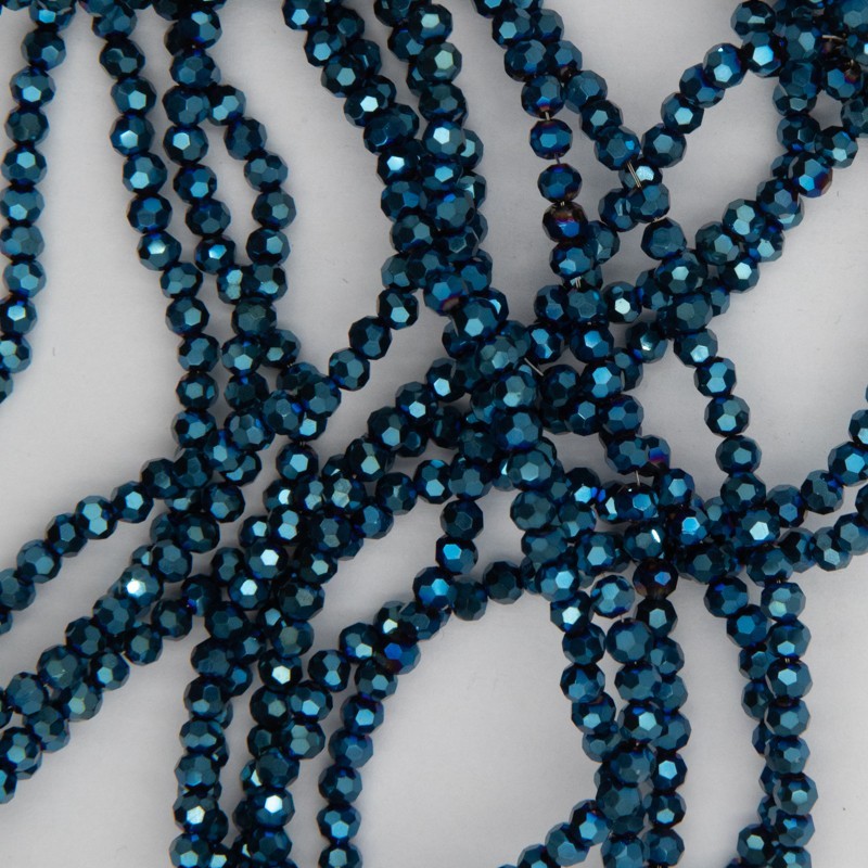 Crystal beads 2mm metallic blue 170pcs SZKRKU02129