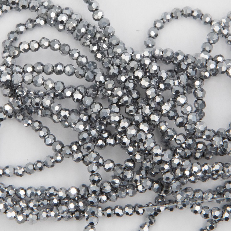 Crystal beads 2mm silver 170pcs SZKRKU02126