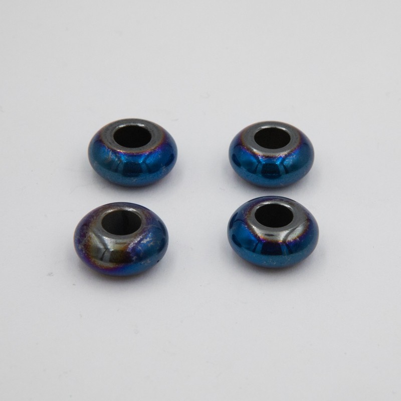 Hematite modular beads 15x7mm blue / II QUALITY 1pc KAHEPA13