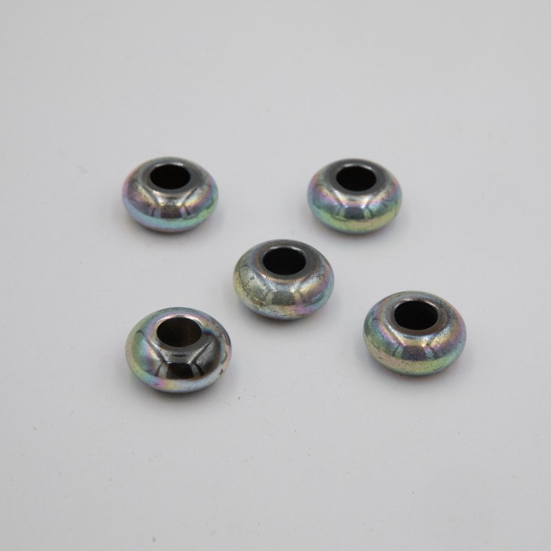 Hematite modular beads 15x7mm pastel rainbow / II QUALITY 1pc KAHEPA14