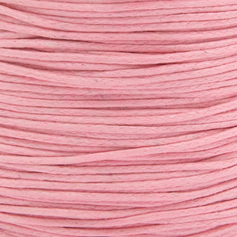 Waxed cotton cord 25m (spool) pastel pink 1mm PWZWR1034