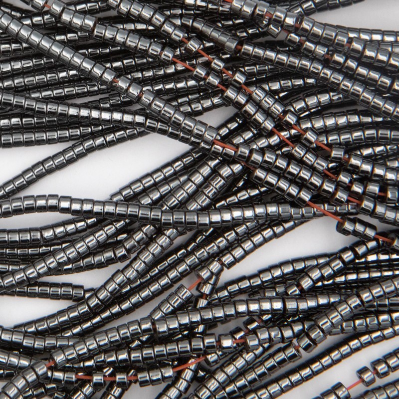 Hematite beads / spacers 1.8x3mm / 210pcs / rope KAHE118