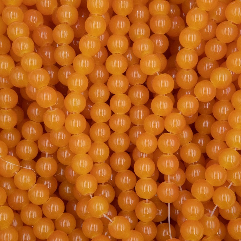 Pastels beads / 8mm glass balls / dusty orange / 104 pieces SZPS0863A