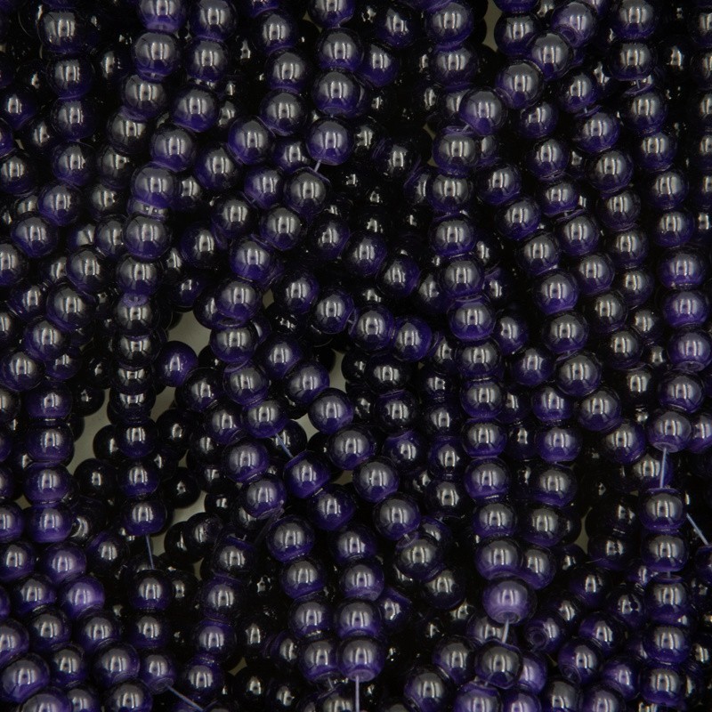 Pastels beads / 6mm glass balls / dusty navy blue / 140 pieces SZPS0658