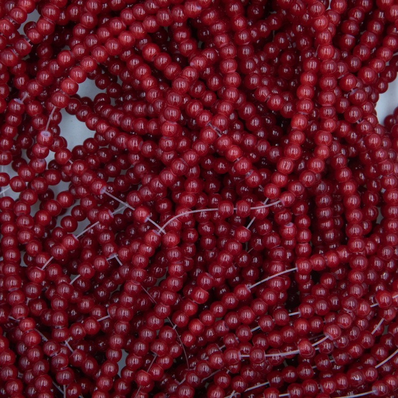 Milky beads / 4mm blood red beads 210 pieces SZTP0409