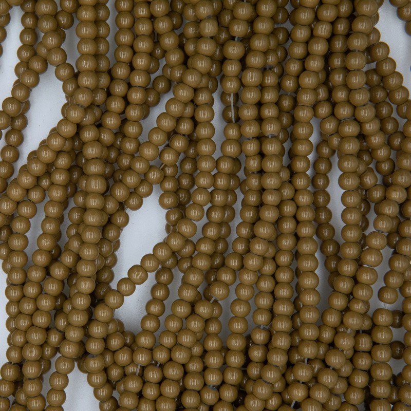 Milky beads / glass balls 4mm olive green 210 pieces SZTP0410