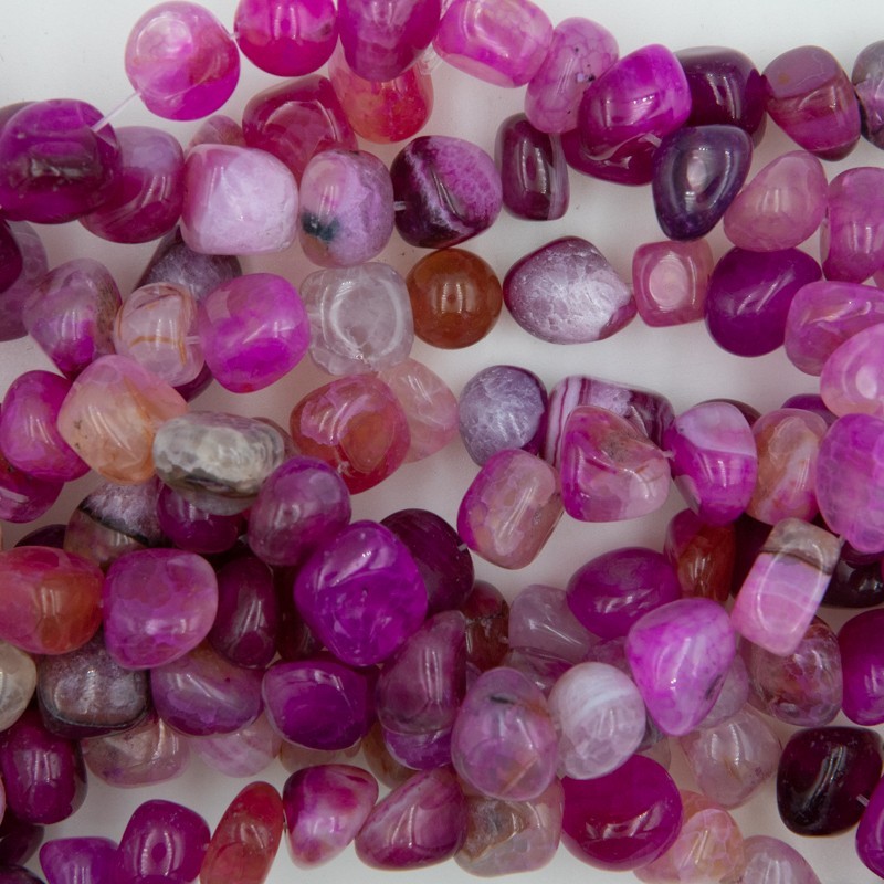 Pink agate / irregular pebble beads / approx. 10mm approx. 38 pieces / rope KAAGNR1001