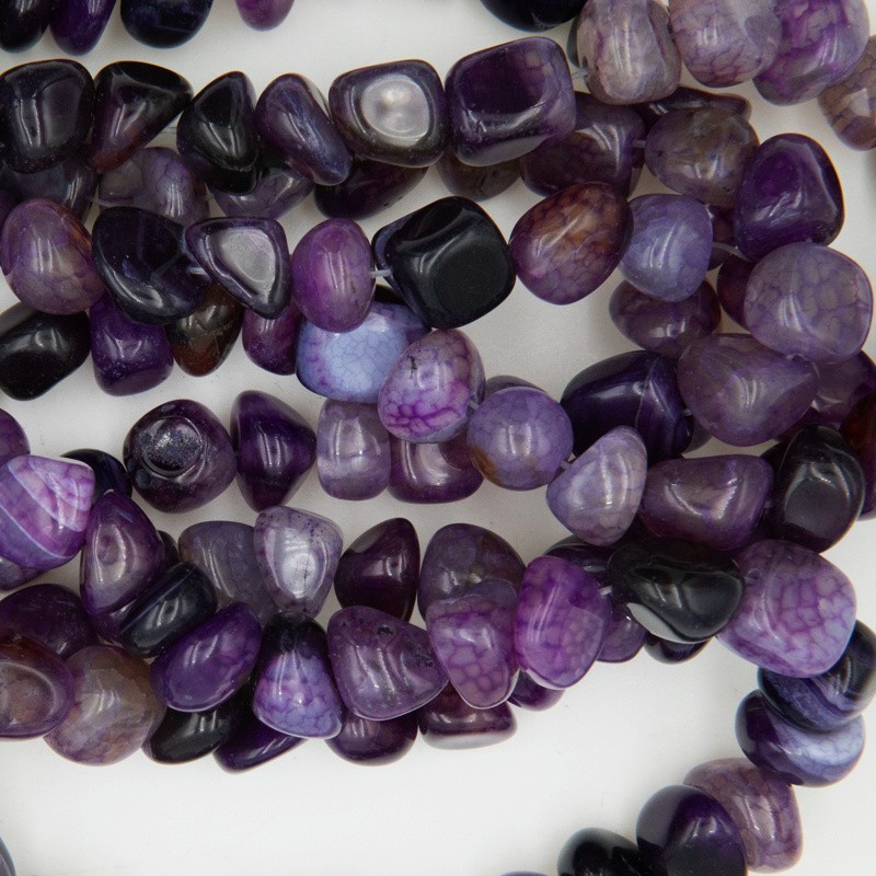 Purple agate / irregular pebble beads / approx. 10mm approx. 38 pieces / rope KAAGNR1002