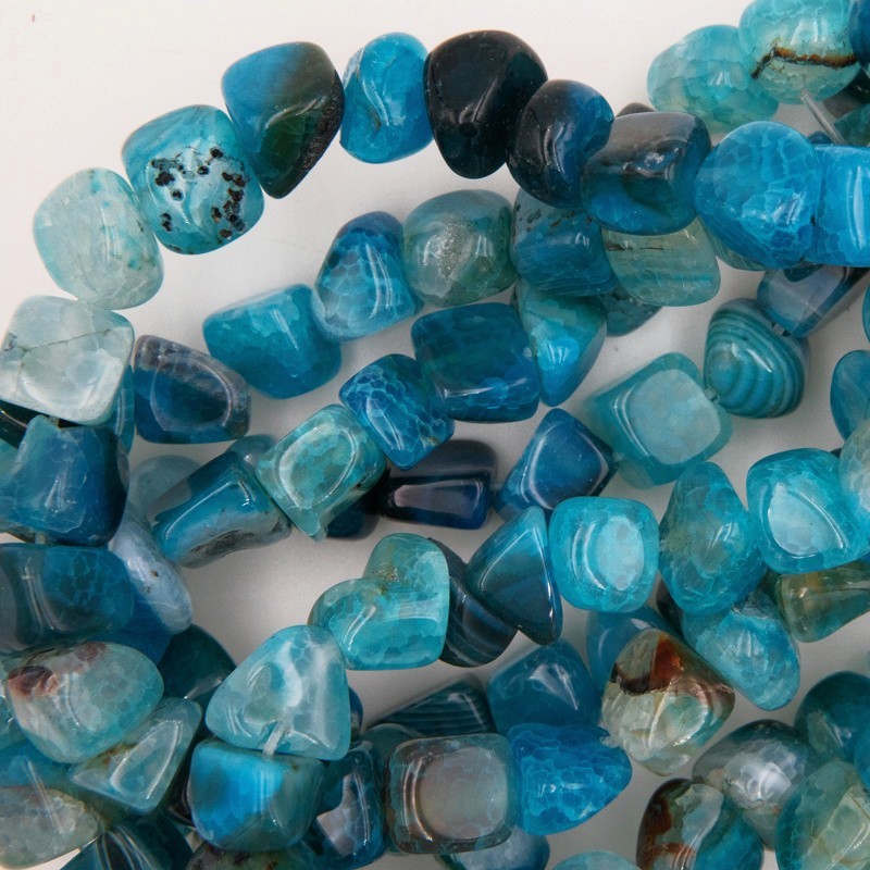 Blue agate / irregular pebble beads / approx. 10mm approx. 38 pieces / rope KAAGNR1008