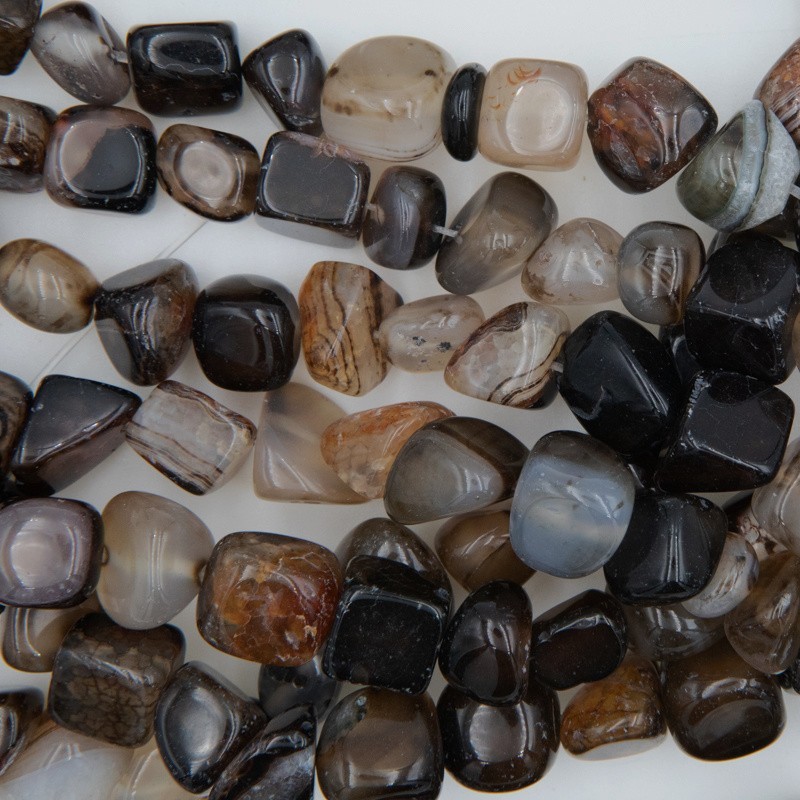 Brown agate / irregular pebble beads / approx. 10mm approx. 38 pieces / rope KAAGNR1010