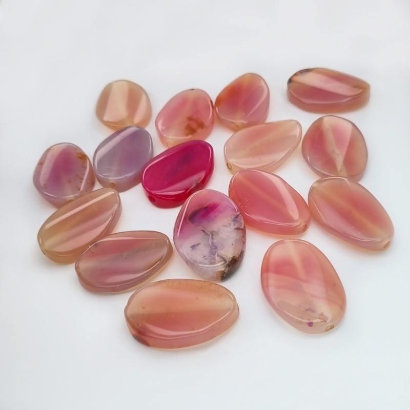 Pink agate / oval irregular beads 20x30mm 1pc KAAGOW3010