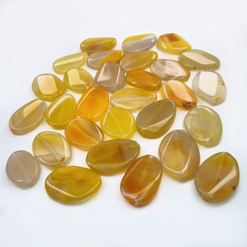 Light yellow agate / oval irregular beads 20x30mm 1pc KAAGOW3013