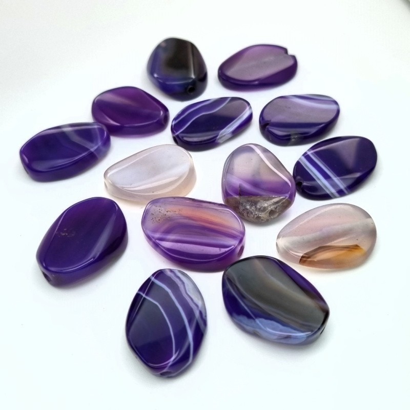 Violet agate / oval irregular beads 19x27mm 1pc KAAGOW2517