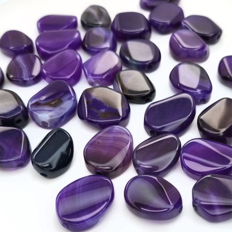 Agate dark purple / oval irregular beads 17x22mm 1pc KAAGOW2012