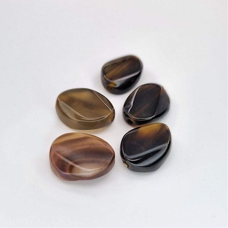 Brown agate / oval irregular beads 17x22mm 1pc KAAGOW2015