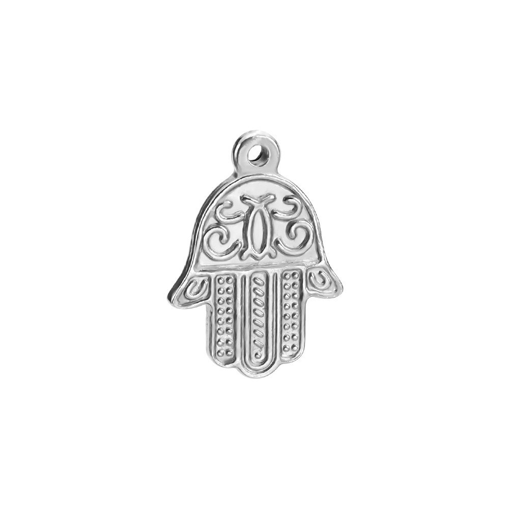 Hamsa pendant decorated / surgical steel 21x15mm 1pc ASS400