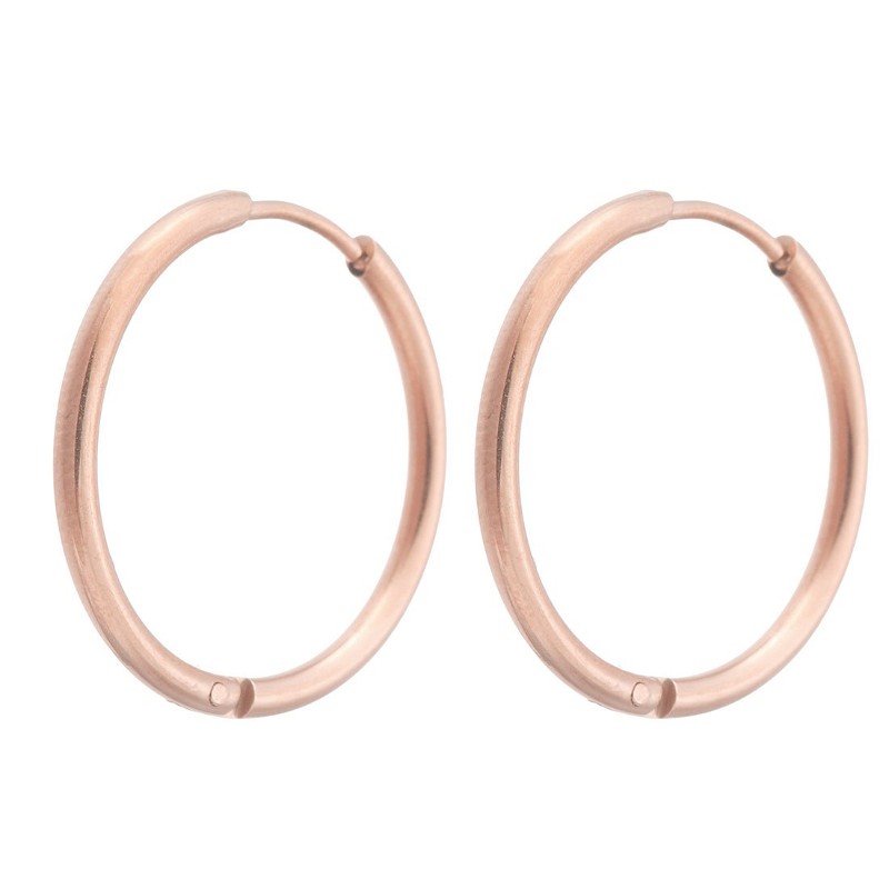 Hoop earrings/ surgical steel/ 24mm/ rose gold/ 2pcs BKSCH55RG