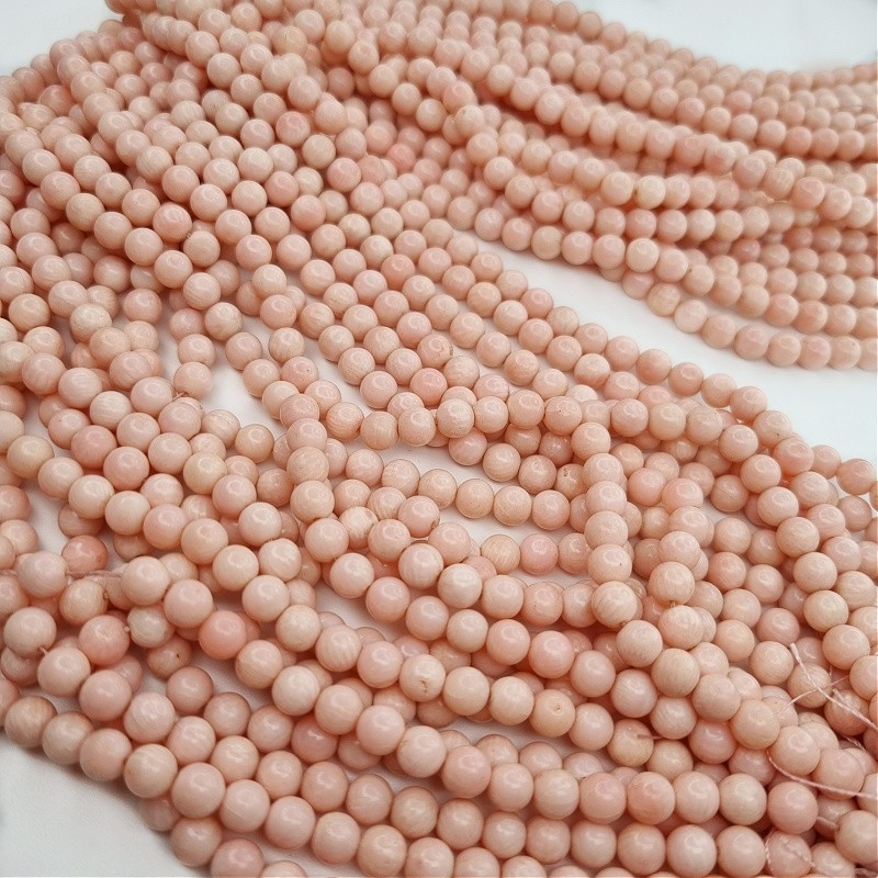 Light pink coral / beads balls approx. 6mm / approx. 73pcs / string KAKC94