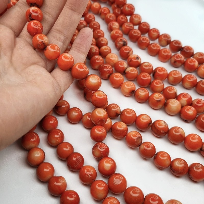 Orange coral/ worm/ balls 12mm/ 4pcs/ KAKC97