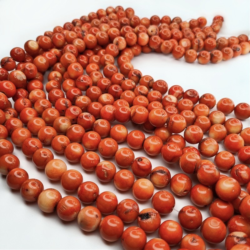 Orange coral/ worm/ balls 13.5mm/ 2pcs/ KAKC98