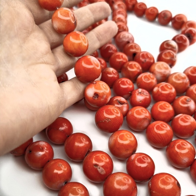 Orange coral/ worm/ balls approx. 17mm/ 2pcs/ KAKC99
