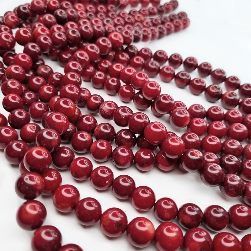 Coral burgundy / beads balls approx. 11mm / 4pcs KAKC101
