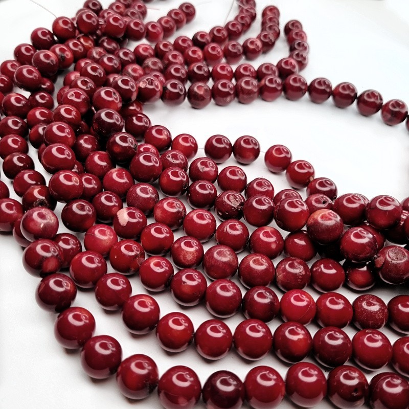 Burgundy coral/ beads balls approx.12.5-13.2mm/ 4pcs KAKC102