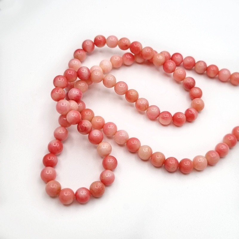 Pink coral/ beads balls 5.2mm/ approx. 80pcs/ cord KAKC92