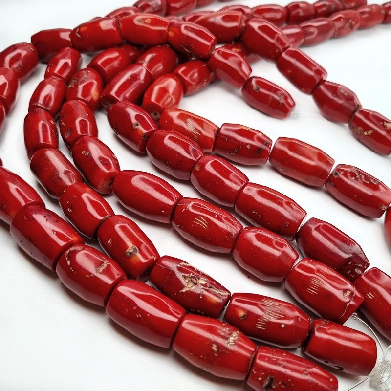 Red coral / barrels approx. 17x26mm / 1pc KAKC106