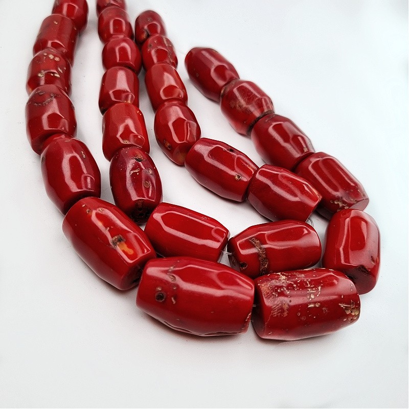 Red coral / barrels approx. 19x30mm / 1 pc. KAKC108