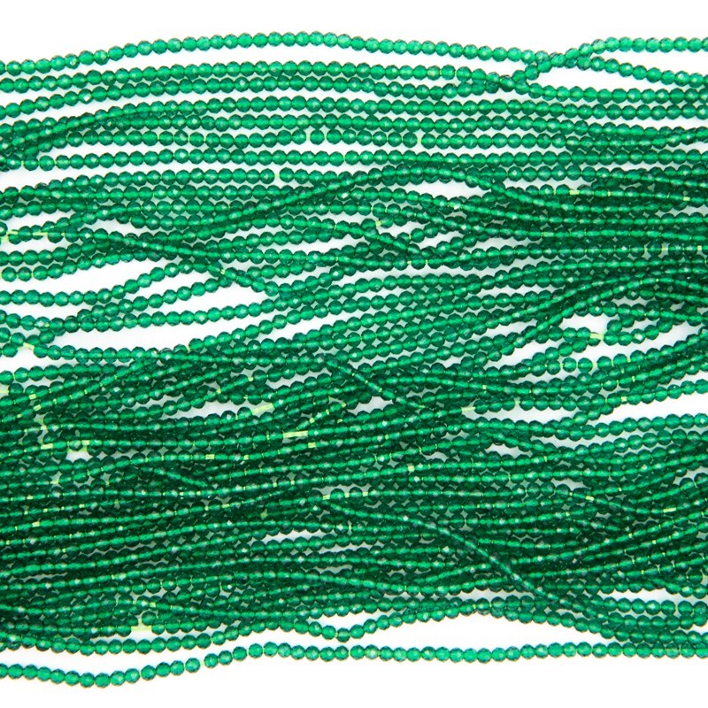 Koraliki zielony spinel/ kulki fasetowane 3mm/ ok. 130sztuk KASGRF03