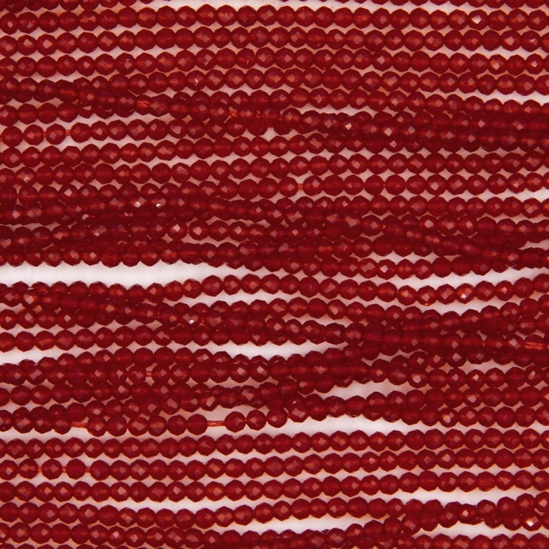 Koraliki czerwony spinel/ kulki fasetowane 3mm/ ok.140sztuk KASRF03