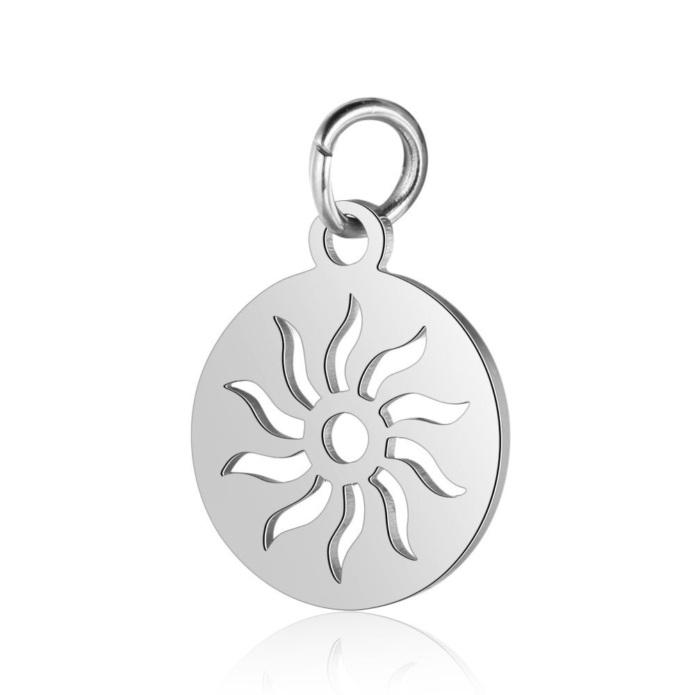Sunshine coin/ pendant/ surgical steel/ 12x15mm 1pc ASS244