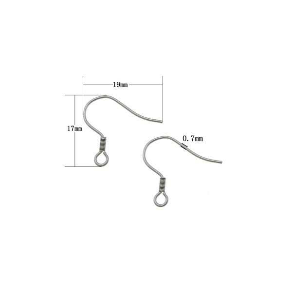 Hooks with a spring / surgical steel 19mm 10pcs BKSCH74