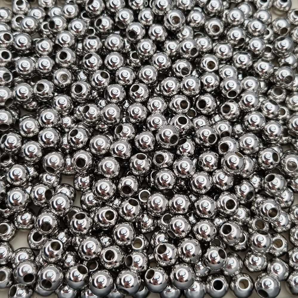 Spacer ball beads 8mm/ surgical steel 4pcs AKSC08SCH